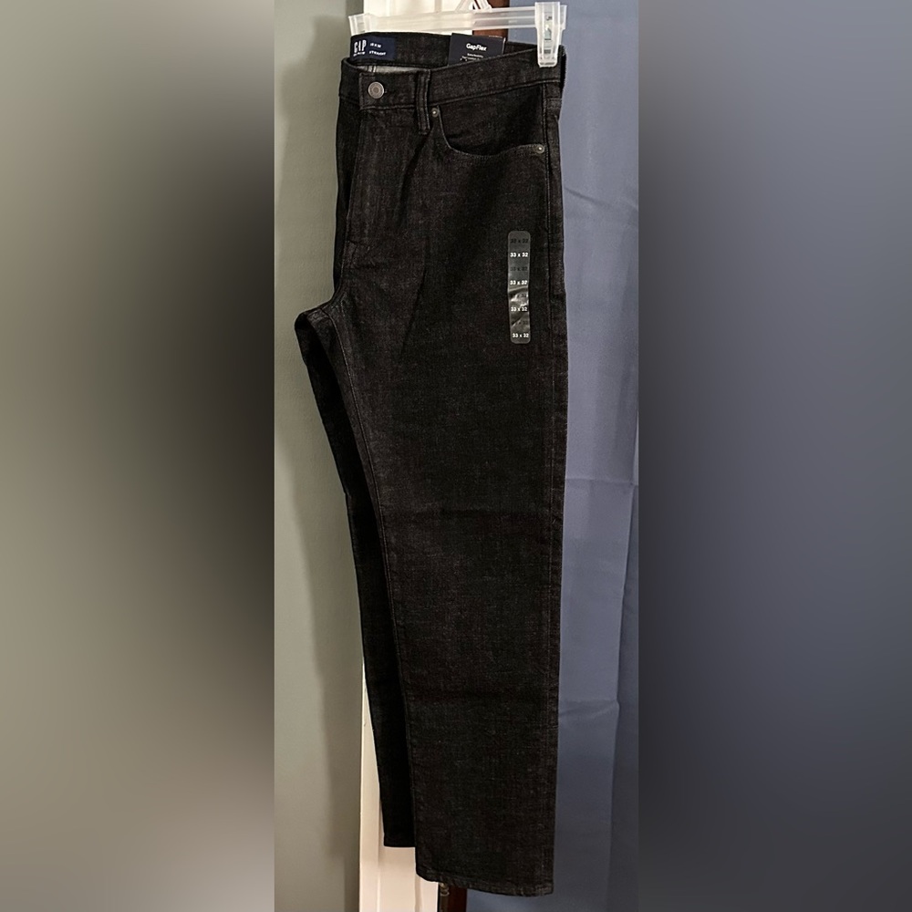 New GAP Men’s Denim GapFlex Straight Leg Jeans~ Black 33x32 - Picture 7 of 12
